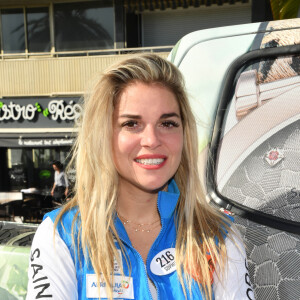 Sophie Tapie, la chanteuse et fille de Bernard Tapie, avant le départ officiel de la 29ème édition du Rallye Aïcha des Gazelles sur la Promenade des Anglais à Nice, le 16 mars 2019.  © Bruno Bebert / Bestimage 