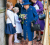 La reine Elisabeth II d'Angleterre et la princesse Anne arrivent à un service d'action de grâce à l'abbaye de Westminster pour marquer le centenaire de la Royal British Legion, à Londres, Royaume Uni.