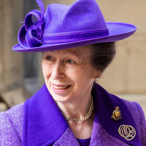 La princesse Anne arrive à un service d'action de grâce à l'abbaye de Westminster pour marquer le centenaire de la Royal British Legion, à Londres, Royaume Uni, le 12 octobre 2021. 