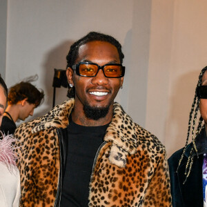 Léna Situations (Léna Mahfouf) avec les rappeurs Offset et Tyga au front row du défilé de mode Lanvin lors de la la Fashion Week printemps/été 2022 à Paris, France, le 3 octobre 2021. © Veeren Ramsamy-Christophe Clovis/Bestimage