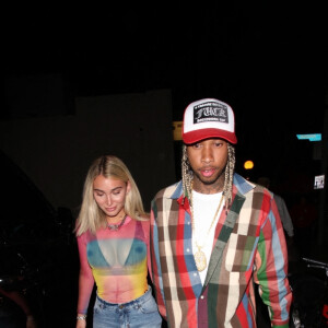 Tyga et sa compagne Camaryn Swanson à la sortie du restaurant Delilah à West Hollywood, Los Angeles, le 21 mai 2021.