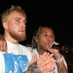 Jake Paul and Tyga - Les artistes sur scène lors du festival de musique "Trillerfest" au Miami Marine Stadium à Miami, le 1er mai 2021.