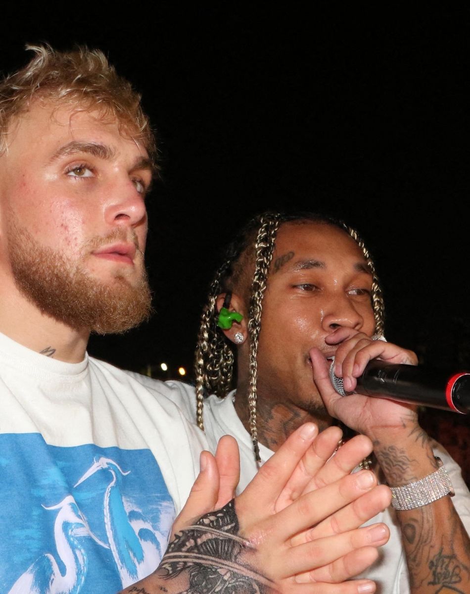Jake Paul and Tyga - Les artistes sur scène lors du festival de musique "Trillerfest" au Miami Marine Stadium à Miami, le 1er mai 2021.