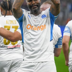 Djibril Cissé - Match des héros entre l'équipe OM Legends et l'équipe UNICEF au stade Orange Velodrome à Marseille le 13 octobre 2021. Soutenu par la Fondation D. Drogba, Orange et l'Olympique de Marseille, l'Unicef a organisé cette rencontre afin de financer un projet d'accès à l'éducation en Côte d'Ivoire. La Team OM de légende s'impose 7-4 au stade Vélodrome face à la Team Unicef. © Jean-René Santin/Bestimage