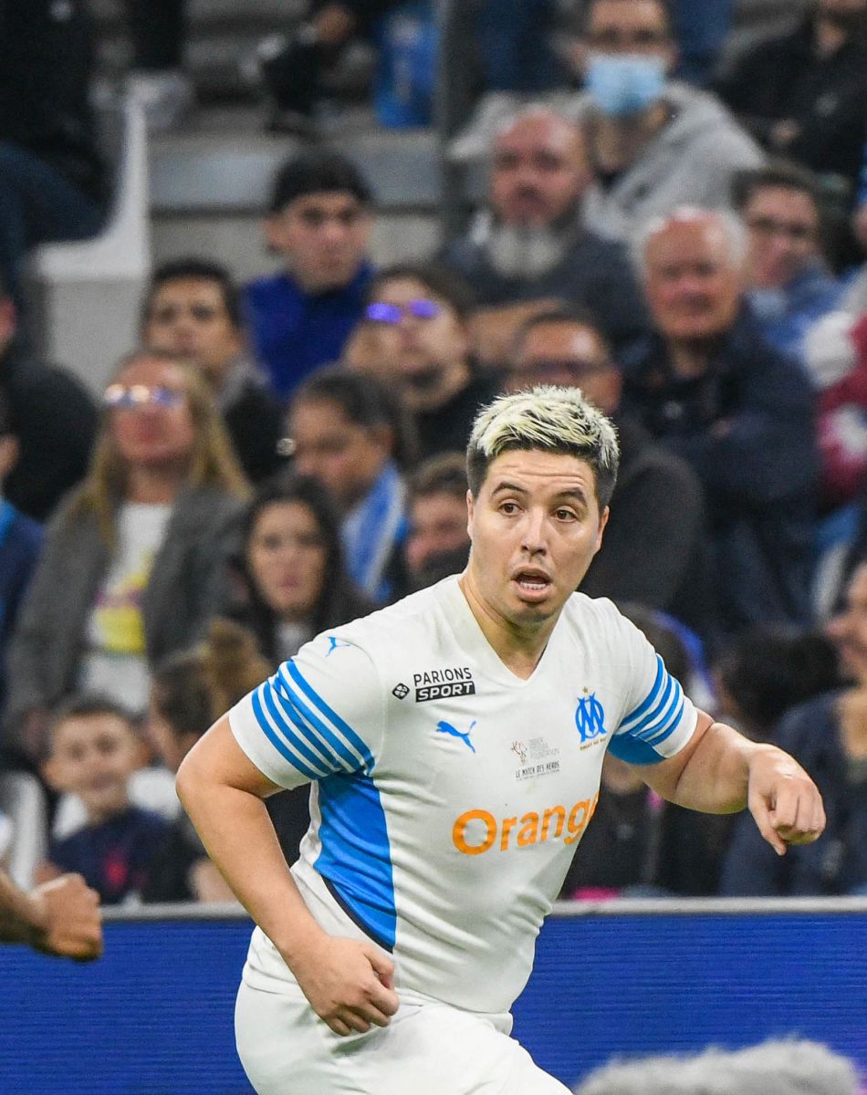 Samir Nasri - Match des héros entre l'équipe OM Legends et l'équipe UNICEF au stade Orange Velodrome à Marseille le 13 octobre 2021. Soutenu par la Fondation D. Drogba, Orange et l'Olympique de Marseille, l'Unicef a organisé cette rencontre afin de financer un projet d'accès à l'éducation en Côte d'Ivoire. La Team OM de légende s'impose 7-4 au stade Vélodrome face à la Team Unicef. © Jean-René Santin/Bestimage