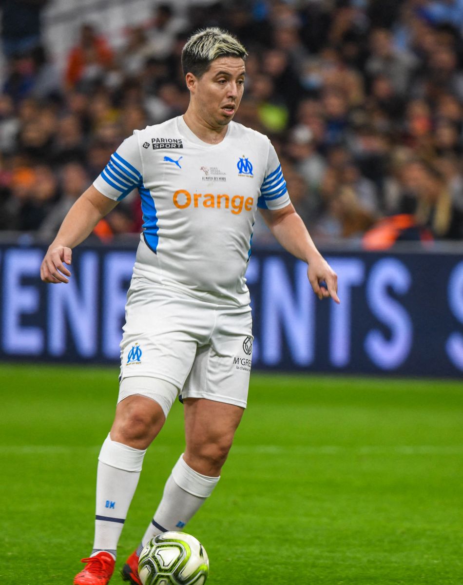 Samir Nasri - Match des héros entre l'équipe OM Legends et l'équipe UNICEF au stade Orange Velodrome à Marseille le 13 octobre 2021. Soutenu par la Fondation D. Drogba, Orange et l'Olympique de Marseille, l'Unicef a organisé cette rencontre afin de financer un projet d'accès à l'éducation en Côte d'Ivoire. La Team OM de légende s'impose 7-4 au stade Vélodrome face à la Team Unicef. © Jean-René Santin/Bestimage