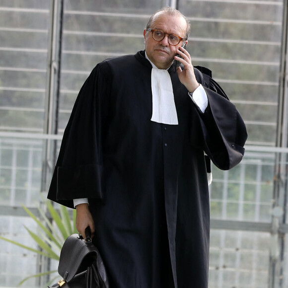 Hervé Témime, avocat de Laura Smet Sortie de l'audience dans le feuilleton judiciaire qui se joue quasiment depuis la mort du chanteur, en décembre 2017. © Dominique Jacovides / Bestimage