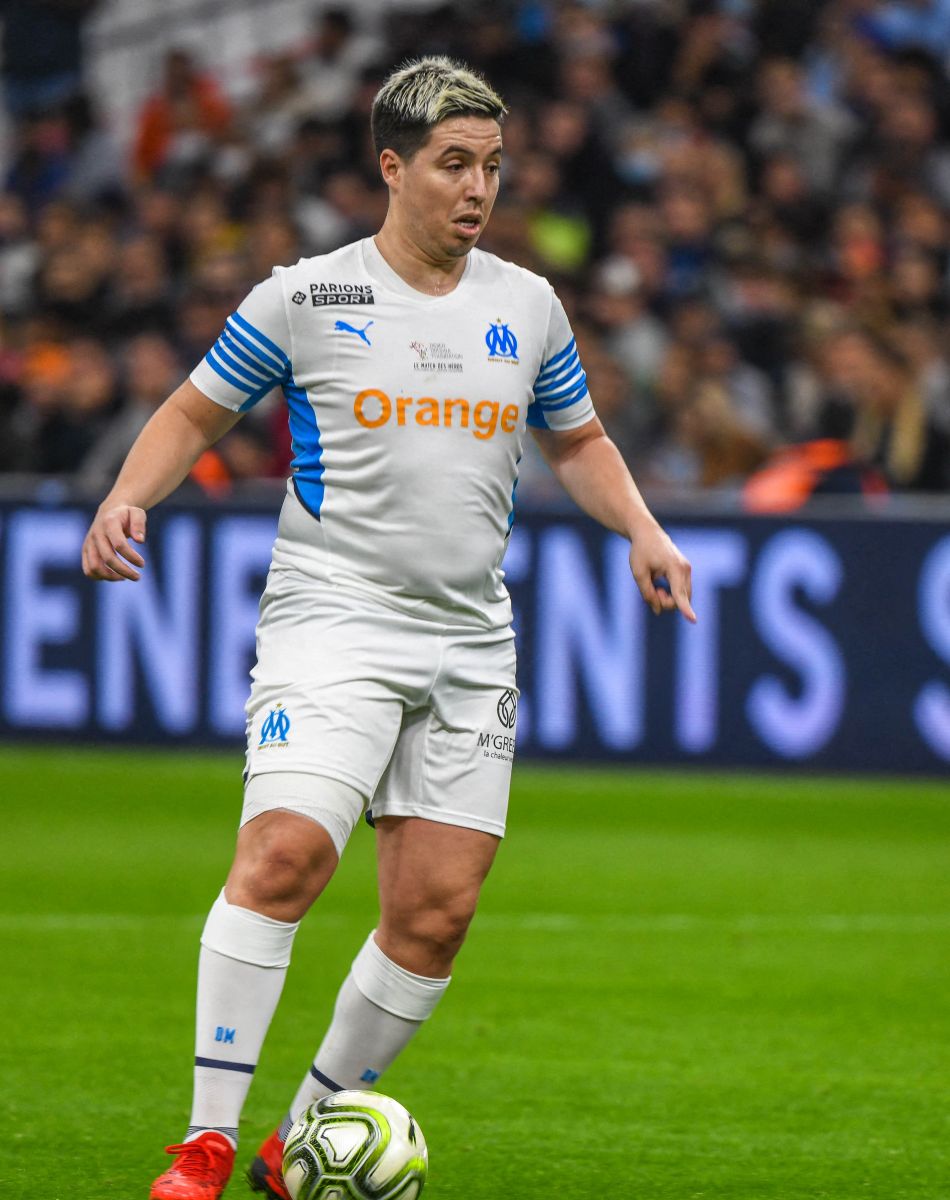 Samir Nasri - Match des héros entre l'équipe OM Legends et l'équipe UNICEF au stade Orange Velodrome à Marseille le 13 octobre 2021. Soutenu par la Fondation D. Drogba, Orange et l'Olympique de Marseille, l'Unicef a organisé cette rencontre afin de financer un projet d'accès à l'éducation en Côte d'Ivoire. La Team OM de légende s'impose 7-4 au stade Vélodrome face à la Team Unicef. © Jean-René Santin/Bestimage