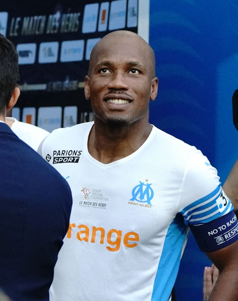Didier Drogba (OM Legends) - Match des héros entre l'équipe OM Legends et l'équipe UNICEF au stade Orange Velodrome à Marseille le 13 octobre 2021. Soutenu par la Fondation D. Drogba, Orange et l'Olympique de Marseille, l'Unicef a organisé cette rencontre afin de financer un projet d'accès à l'éducation en Côte d'Ivoire. La Team OM de légende s'impose 7-4 au stade Vélodrome face à la Team Unicef. © Norbert Scanella/Panoramic /Bestimage