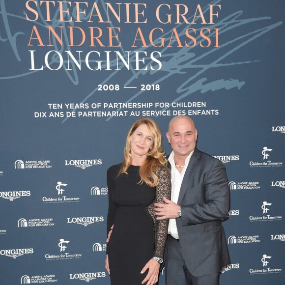 Steffi Graf et son mari André Agassi - Longines a organisé un Gala de charité en l'honneur de Steffi (Stefanie) Graf et de André Agassi avec les associations caritatives "Children for Tomorrow" et "The André Agassi Foundation for Education" au Musée Rodin à Paris avec qui la marque célèbre ses 10 ans de partenariat. Longines donnera le coup d'envoi d'une vente aux enchères de montres exclusives en faveur des associations de Steffi Graf et de André Agassi. Paris le 2 juin 2018 © Guirec Coadic/Bestimage