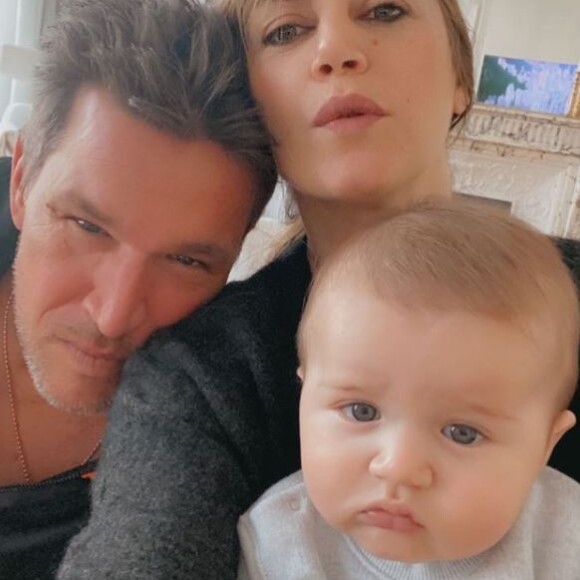 Benjamin Castaldi avec Aurore Aleman et leur fils Gabriel sur Instagram, le 18 mars 2021