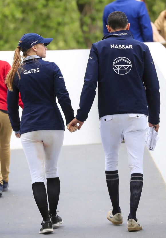 Jennifer Gates et son compagnon Nayel Nassar lors du "Longines Global Champions Tour Madrid" au Club de Campo Villa de Madrid le 18 Mai 2019. 