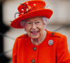 La reine Elisabeth II d'Angleterre au lancement du Queen's Baton, relais des Jeux du Commonwealth 2022, au palais de Buckingham à Londres, Royaume Uni.