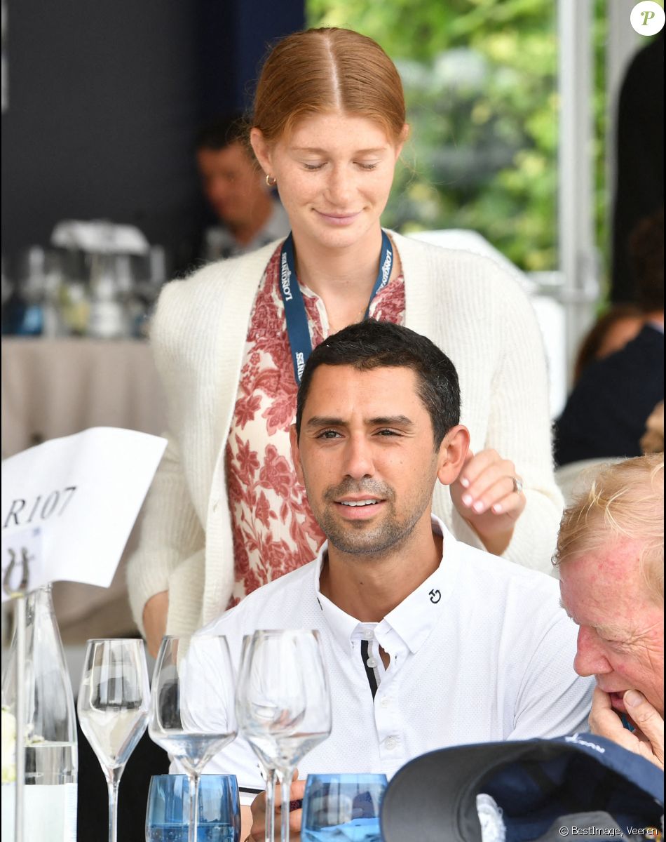 Jennifer Katharine Gates et son fiancé le cavalier Nayel Nassar - Les personnalités assistent au Longines Paris Eiffel Jumping au Champ de Mars, le 27 juin 2021. © Veeren / Bestimage