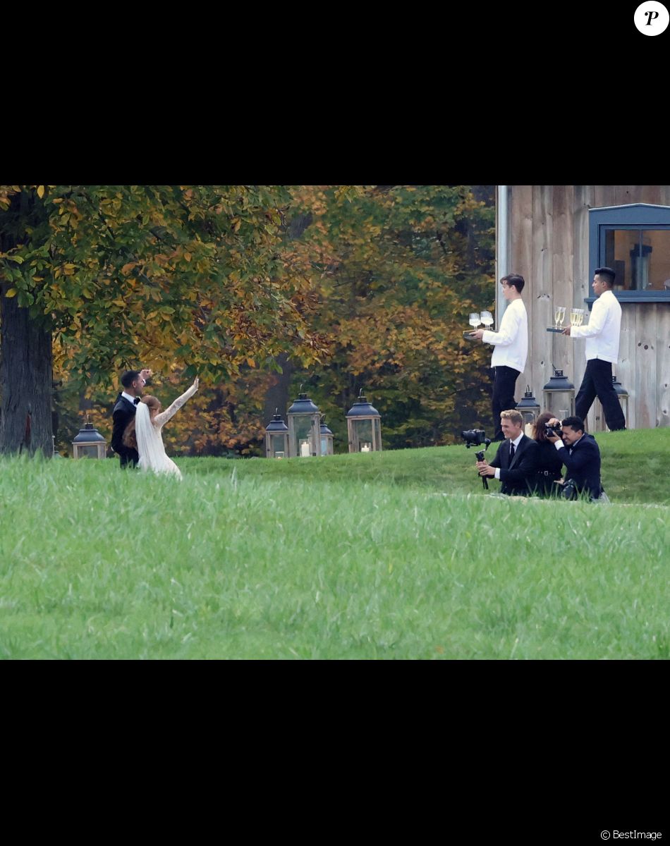 Mariage de Jennifer Gates et Nayel Nassar dans le ranch familial à North Salem, le 16 octobre 2021.