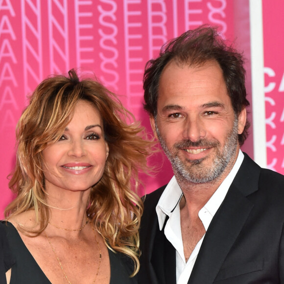 Ingrid Chauvin et son mari Thierry Peythieu durant le "Pink Carpet" des séries "Killing Eve" et "When Heroes Fly" lors du festival "Canneseries" à Cannes, le 8 avril 2018. © Bruno Bebert/Bestimage