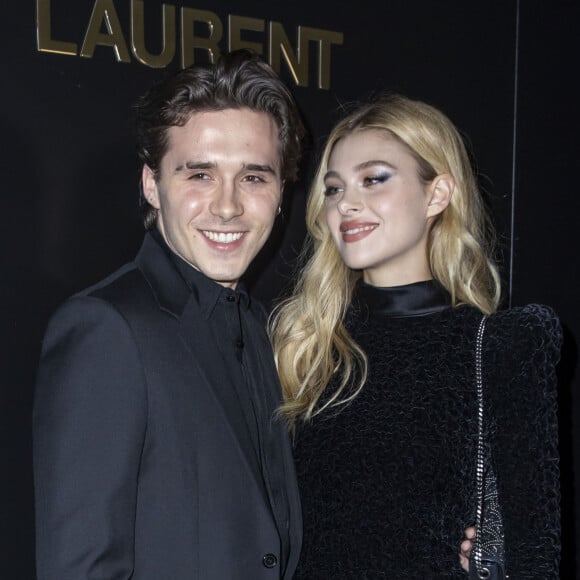 Brooklyn Beckham, Nicola Peltz au photocall du défilé de mode prêt-à-porter automne-hiver Saint Laurent à Paris © Olivier Borde / Bestimage