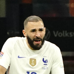 Karim Benzema (France) - Football: La France remporte la coupe de la Ligue des Nations en battant l'Espagne 2 buts à 1 à Milan le 10 octobre 2021. © Norbert Scanella/Panoramic/Bestimage