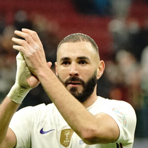 Karim Benzema (France) - Football: La France remporte la coupe de la Ligue des Nations en battant l'Espagne 2 buts à 1 à Milan le 10 octobre 2021. © Norbert Scanella/Panoramic/Bestimage