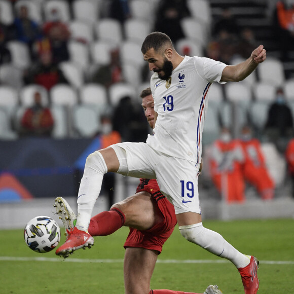 Karim Benzema - Match de football en ligue des Nations : La France bat la Belgique 3-2 au Juventus Stadium à Turin le 8 octobre 2021. © Inside/Panoramic/Bestimage