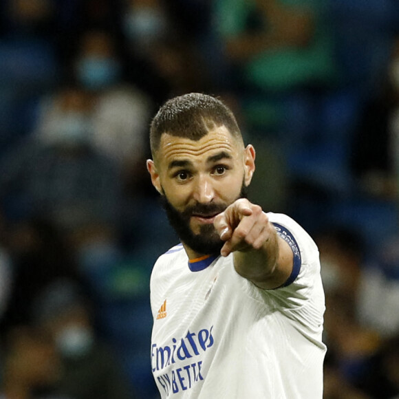 Karim Benzema - Football match de Ligue des champions : Real Madrid (1) vs Sheriff Tiraspol (2) le 28 septembre 2021. (Credit Image: © Apo Caballero/DAX via ZUMA Press Wire)