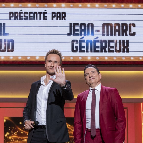 Exclusif - Cyril Féraud et Jean-Marc Généreux - Backstage de l'enregistrement de l'émission "Spectaculaire" à Paris, qui sera diffusée le 30 octobre sur France 2 © Pierre Perusseau / Bestimage