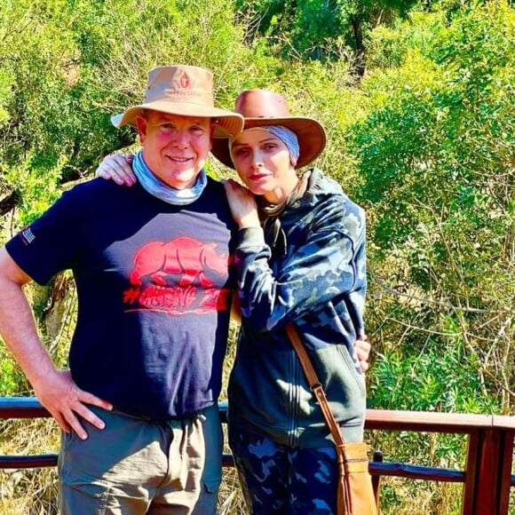 Le prince Albert et son épouse la princesse Charlene de Monaco, en convalescence en Afrique du Sud, août 2021.