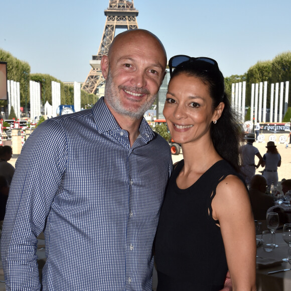 Frank Leboeuf et sa femme Chrislaure Nollet - People lors du Longines Paris Eiffel Jumping au Champ de Mars à Paris, le 6 juillet 2018. © Veeren/Borde/Bestimage 