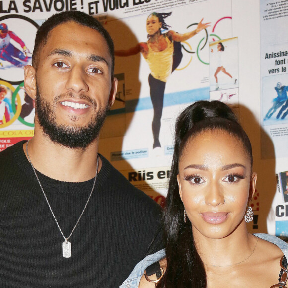 Tony Yoka et Estelle Mossely lors de la cérémonie des porte-drapeaux Olympique et paralympique pour les JO de Tokyo à la Maison du sport français à Paris, France, le 5 juillet 2021. © Panoramic/Bestimage