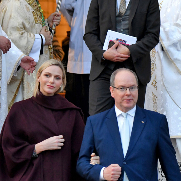 Exclusif - Ordination du nouvel archevêque de la Prinpauté de Monaco, Dominique Marie David, en présence du prince Souverain Albert II de Monaco et sa femme la princesse Charlene à Monaco le 8 mars 2019. Monseigneur Dominique Marie David remplace Monseigneur Bernard Barsi en poste à Monaco depuis l'an 2000. © Bruno Bebert / PRM / Bestimage