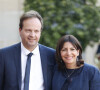 La maire de Paris Anne Hidalgo et son mari Jean-Marc Germain - Dîner d'état en l'honneur du couple royal d'Espagne offert par le président de la république au palais de l'Elysée à Paris.