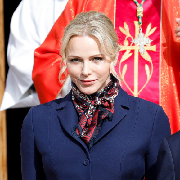 La princesse Charlène de Monaco lors de la procession de Sainte Dévote à Monaco. © Claudia Albuquerque / Bestimage