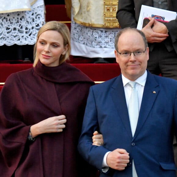 Exclusif - Ordination du nouvel archevêque de la Prinpauté de Monaco, Dominique Marie David, en présence du prince Souverain Albert II de Monaco et sa femme la princesse Charlene à Monaco. © Bruno Bebert / PRM / Bestimage 