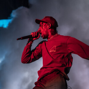 Travis Scott en concert à l'occasion du Festival Wireless à Londres au Royaume-Uni, le 6 juillet 2019.