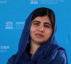 Malala Yousafzai en entretien privé avec le président français lors de la clôture de la conférence internationale sur l'éducation des Filles et des Femmes à l'UNESCO à Paris. Le 5 juillet 2019 © Christophe Petit-Tesson / Pool / Bestimage