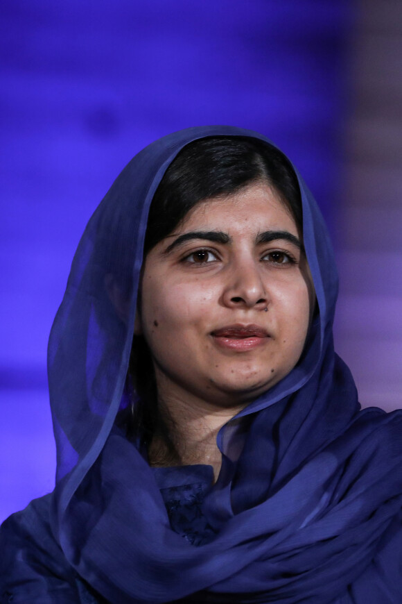 Malala Yousafzai, prix Nobel de la paix - Le président de la République, Emmanuel Macron clôture la conférence internationale sur l'éducation des filles et des femmes à l'Unesco, à Paris, © Stéphane Lemouton / Bestimage