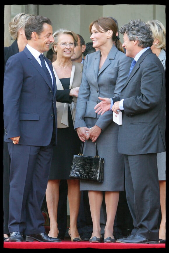Nicolas Sarkozy et Carla Bruni-Sarkozy - Le Pape reçu à l'Elysée