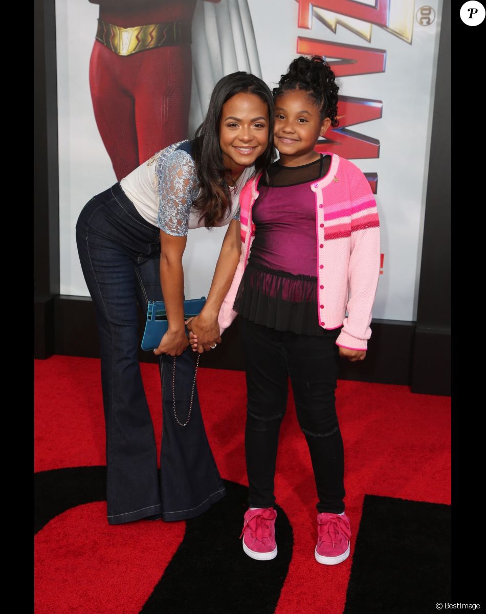 Christina Milian, Violet Madison Nash à la première de "Shazam!" au cinéma TCL Chinese Theatre à Los Angeles, le 28 mars 2019.