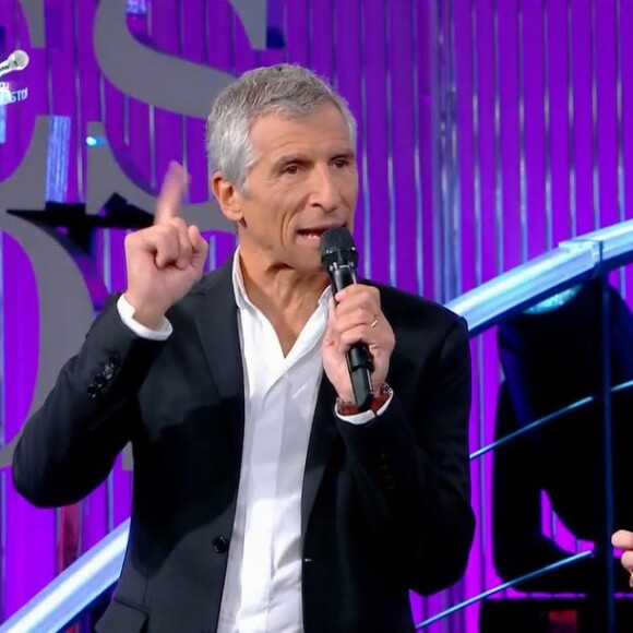 Margaux et Nagui dans l'émission "N'oubliez pas les paroles" sur France 2. Le 13 novembre 2021.