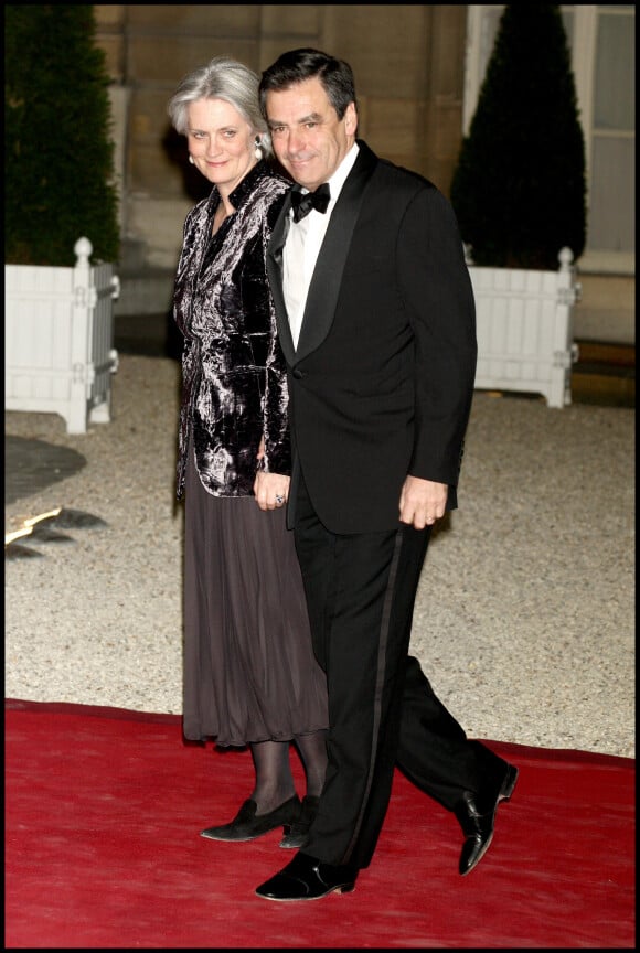 François et Penelope Fillon - Dîner d'Etat à l'Elysée en l'honneur de Michel Sliemane en 2009