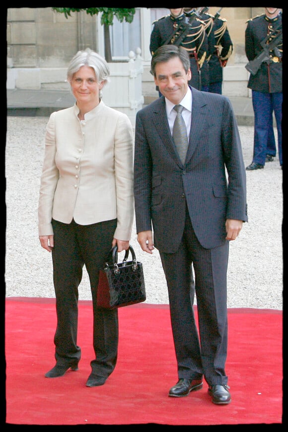 François et Penelope Fillon - Dîner de travail à l'Elysée en 2008