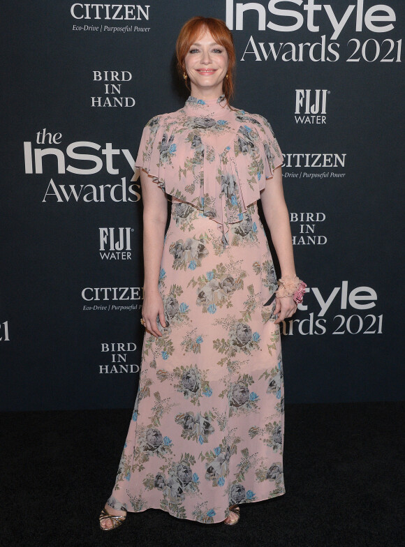 Christina Hendricks au photocall de la soirée "InStyle Awards 2021" à Los Angeles, le 15 novembre 2021.  Celebrities at the photocall for the evening "InStyle Awards 2021" in Los Angeles, November 15, 2021.