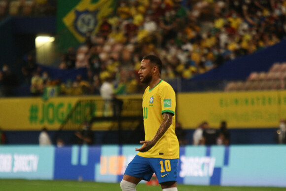Neymar Jr. lors du match éliminatoire pour la coupe du monde opposant le Brésil à l'Uruguay au Arena da Amazônia à Manaus, Brésil, le 14 octobre 2021. © Fotoarena/Panoramic/Bestimage