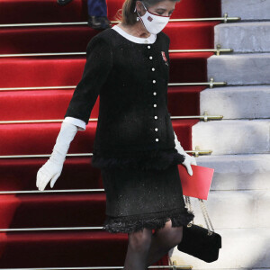 La princesse Caroline de Hanovre - La famille princière assiste à la messe d'action de grace avec Te Deum à la cathédrale de Monaco à l'occasion de la Fête Nationale 2020 de la principauté de Monaco le 19 novembre 2020. © Claudia Albuquerque / Bestimage