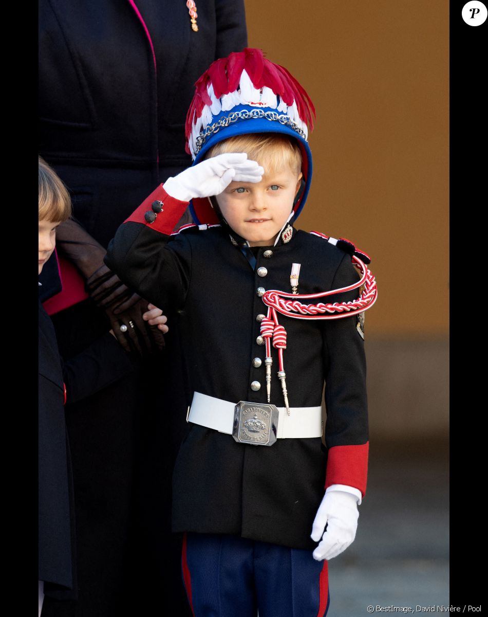 Le prince Jacques de Monaco, marquis des Baux - La famille princière assiste à une cérémonie de remise de médaille dans la cours du Palais de Monaco lors de la Fête Nationale 2020 de la principauté de Monaco le 19 novembre 2020. © David Nivière / Pool / Bestimage