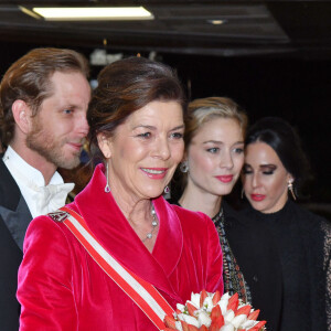 Andrea Casiraghi, la princesse Caroline de Hanovre, Beatrice Borromeo - Arrivées à la soirée de gala à l'occasion de la fête nationale monégasque au Grimaldi Forum à Monaco le 19 novembre 2019. Cette année, c'est le l'opéra Lucia di Lammermoor qui est joué sur la scène de la salle des Princes. © Bruno Bebert / Pool Monaco / Bestimage