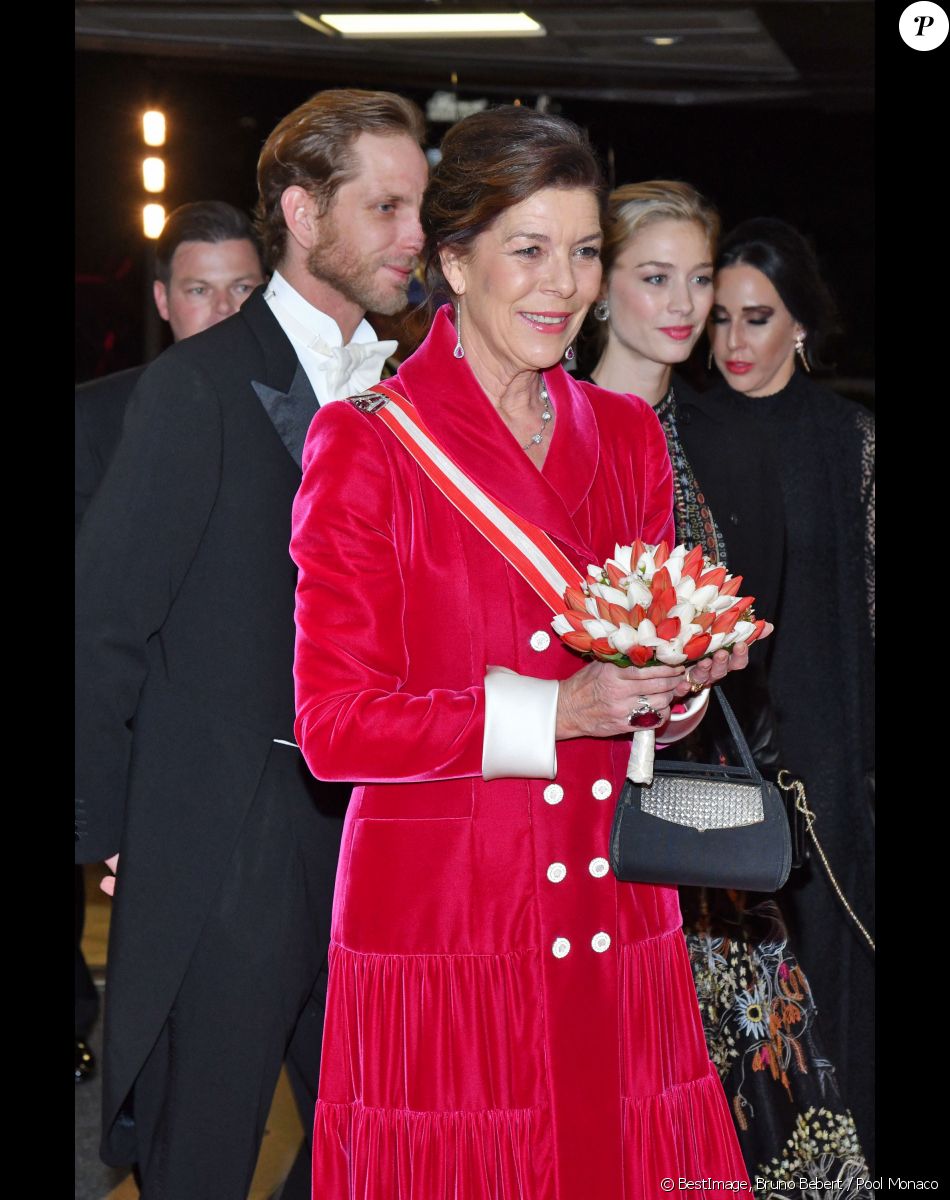 Andrea Casiraghi, la princesse Caroline de Hanovre, Beatrice Borromeo - Arrivées à la soirée de gala à l'occasion de la fête nationale monégasque au Grimaldi Forum à Monaco le 19 novembre 2019. Cette année, c'est le l'opéra Lucia di Lammermoor qui est joué sur la scène de la salle des Princes. © Bruno Bebert / Pool Monaco / Bestimage