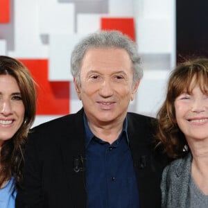 Nathalie Levy, Michel Drucker et Jane Birkin - Enregistrement de l'émission Vivement dimanche au studio Gabriel, presentée par Michel Drucker.  © Guillaume Gaffiot / Bestimage