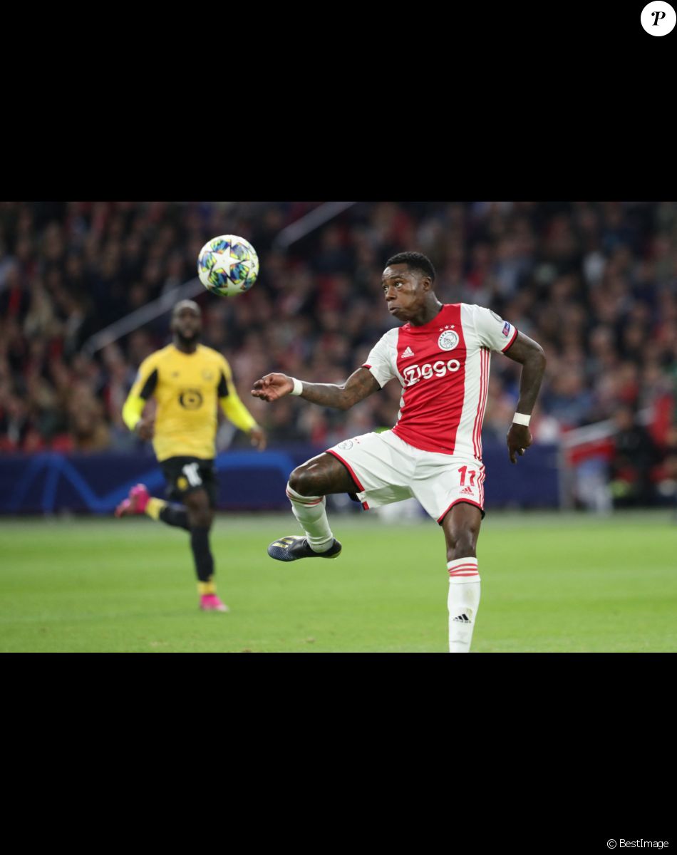 Quincy Promes (Ajax) lors du match UEFA Ligue des Champions opposant l'Ajax Amsterdam au LOSC Lille au stade Johan Cruijff à Amsterdam, Pays-Bas.