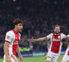 Edson Alvarez (Ajax), Nico Tagliafico (Ajax), Daley Blind (Ajax) ,Quincy Promes (Ajax) lors du match UEFA Ligue des Champions opposant l'Ajax Amsterdam au LOSC Lille au stade Johan Cruijff à Amsterdam, Pays-Bas, le 17 septembre 2019.